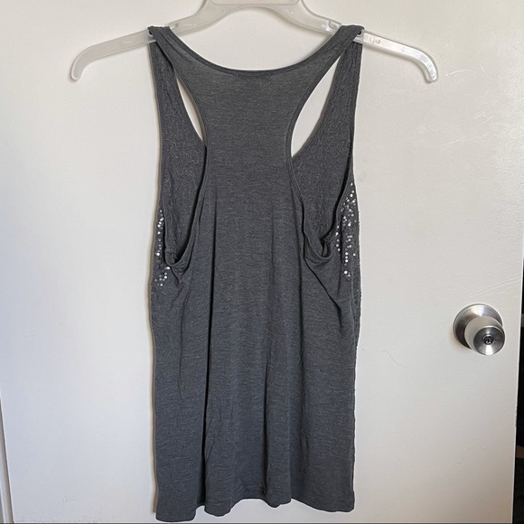 Grey Sequin Tank top Old Navy Racerback - Picture 2 of 6